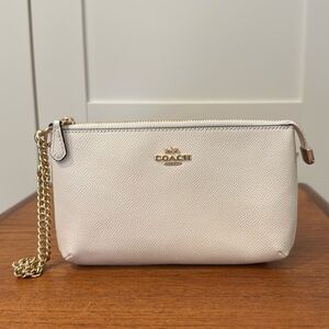 Coach Chalk Wristlet Wallet with Gold Chain